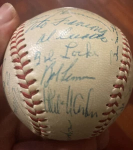 1959 Cleveland Indians Team Signed Baseball full psa hof bob lemon 29 signature - Picture 1 of 11