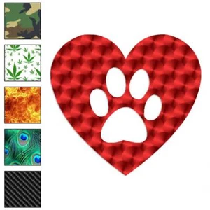Dog Paw Print Heart Love, Vinyl Decal Sticker, 40 Patterns & 3 Sizes, #2968 - Picture 1 of 41