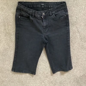 Ladies George Black Fashion Fit Denim Shorts Size 10 - New - Longer Length - Picture 1 of 2
