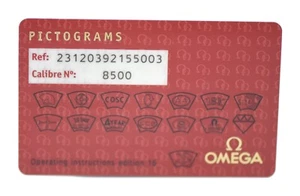Omega Pictogram Card 23120392155003 Cal 8500 - Picture 1 of 1