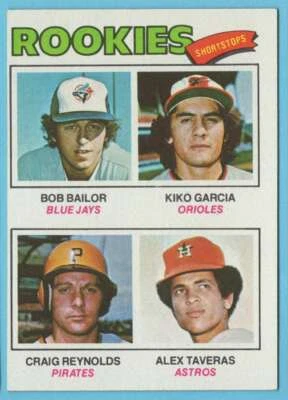1977 Topps Rookie Shortstops  # 474 - Bob Bailor/Kiko Garcia/Craig Reynolds/Alex - Image 1 of 2