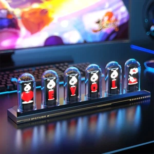 Nixie Tube Clock Night Light IPS RGB Glow Color App Control DIY Screen Digital T - Picture 1 of 12