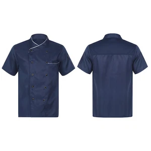 Unisex Men Chef Coat Jacket Restaurant Kitchen Workwear Cooking Hotel Uniform - Picture 1 of 43