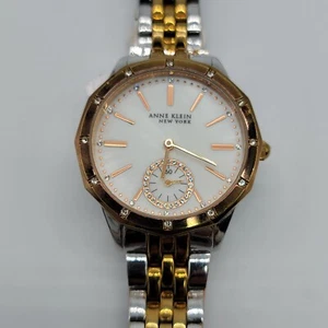 Anne Klein Women Watch 36mm Gold Silver Tone Band 5.5" for Small Wrist _ Runs - Picture 1 of 16