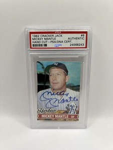 Mickey Mantle Signed 1982 Cracker Jack #6 Card PSA/DNA Auto