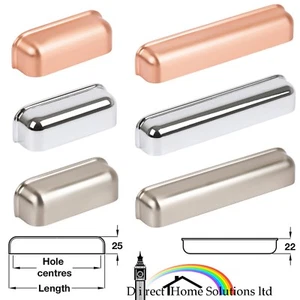 Hafele Odessa Cup Pull Handle Copper / Chrome / SST, Kitchen Cabinet Drawer Knob - Picture 1 of 4