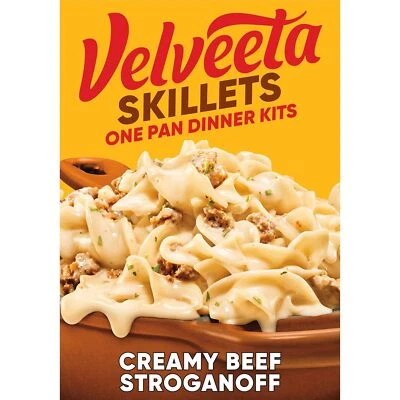 KRAFT HEINZ Velveeta Skillets Creamy Beef Stroganoff One Pan Dinner Kit with Cheese Sauce (P