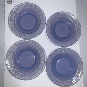 effetre Murano Periwinkle Blue Opalescent 9 1/2” Glass Dinner Plate Set Of Four - Picture 1 of 19