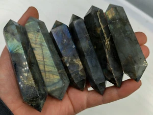 450g 6 piezas MINERAL DE LABRADORITA NATURAL DE ALTO GRADO / GEMA DE PUNTO VARITA DT de fuego 1 - Imagen 1 de 8