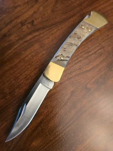 older BUCK 110 USA Custom Rams Horn Lockback Pocket Knife Unused - Picture 1 of 9