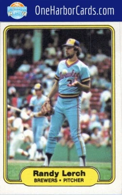 1982 Fleer Milwaukee Brewers Baseball Card #147 Randy Lerch - Image 1 of 2
