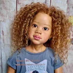 46in Unfinished Painted Reborn Doll Kit Dark Skin with Rooted Hair DIY Part Gift - Bild 1 von 5