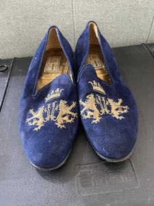 Mocassini uomo Vero Cuoio taglia 8 Penny scarpe blu - Foto 1 di 14