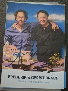 Frederik & Gerrit Braun Orig Autogramm signiert Miniatur Wunderland Hamburg - AK - Bild 1 von 1