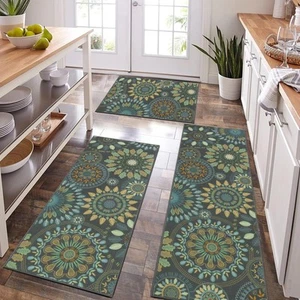 Juegos de alfombras de cocina Bsmathom Boho 3 piezas con corredor, alfombras de cocina de granja no... - Imagen 1 de 8