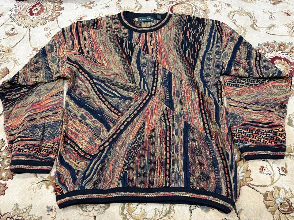 Suéter estilo Coogi Tundra Canadá vintage grande vintage anos 90 tamanho médio - Imagem 1 de 4