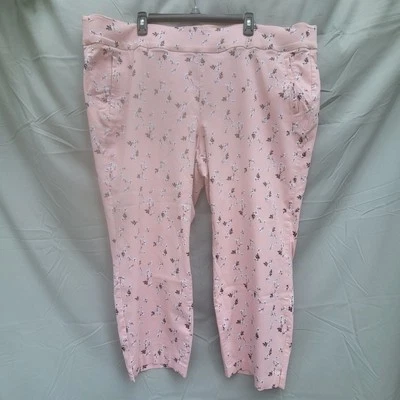 Hermosos Pantalones de Verano Lane Bryant The Allie Rosa Suave Floral Recortados talla 28R  Foto 1 de 4