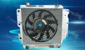 3 ROW Aluminum Radiator+FAN For Jeep Wrangler YJ/TJ/LJ RHD 1987-2006 AT/MT 87 88 - Picture 1 of 6