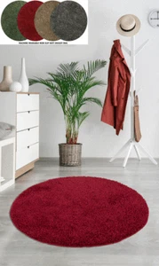 Round Circle Soft Shaggy Rug Carpet Mat 30 mm Pile Thickness Enterance,Any Room - Picture 1 of 50