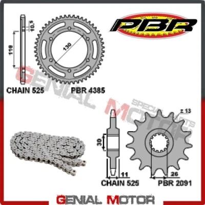 Kit Cadena y Piñones EK2839G 17/45/525 PBR YAMAHA YZF-R1 2006 > 2008 Foto 1 de 2