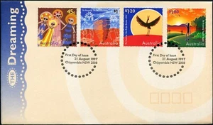 Australia The Dreaming 1997 conjunto de 4 estampillas primer día portada, muy buen estado - Imagen 1 de 1