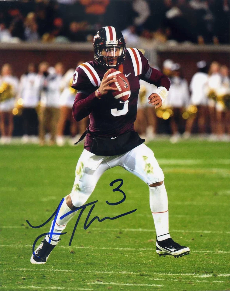 Foto autografada 8x10 de Logan Thomas VA Tech - Imagem 1 de 1