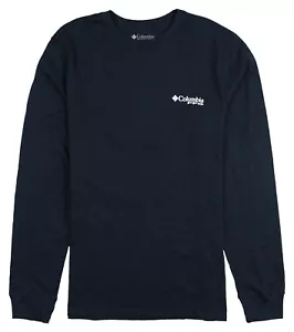 COLUMBIA PFG Performance Fishing Gear Long Sleeve Shirt sz Large Navy Blue USA - Picture 1 of 2