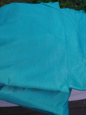 Fabric Remnant Turquoise Satin/Sateen 5 3/4Yds x 62" - Image 1 of 3