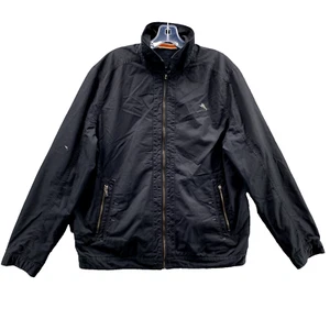Tommy Bahama Jacket Adult Large Black Full Zip Windbreaker Mock Neck Bomber Mens - Picture 1 of 13