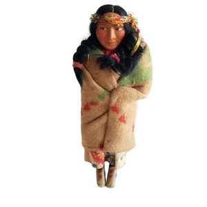 Skookum Doll Native American Indian Antique Vintage Blanket Papoose Baby Figure - Picture 1 of 15