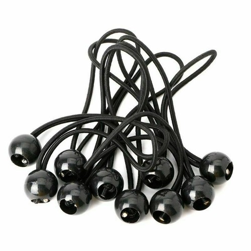 Bungee Ball Black Loop Elastic Cord Shock Cords Easy Fix Ties Tarp Tent ...