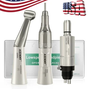 AZDENT Dental Slow Low Speed Handpiece Straight/Contra Angle/Air Motor 4Hole USA - Picture 1 of 37