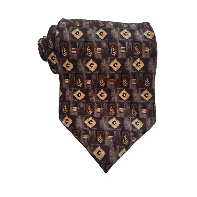 Corbata para hombre NORDSTROM by JZ RICHARDS toda seda marrón y dorada hecha a mano en EE. UU. Foto 1 de 4