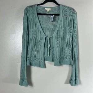 It’s Our Time Green Knitted Long Sleeves Women’s Sweater Size XL - Picture 1 of 7