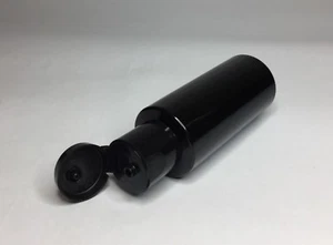30 ml PET Kunststoff schwarze zylindrische Flaschen & schwarzer Flip-Top-Verschluss *BELIEBIGE MENGE* - Bild 1 von 3