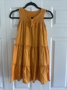 Amma Girls Youth 10 Orange Tiered Mini Dress Resort Wear Vacation Brazil - Picture 1 of 6