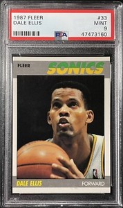 1987 Fleer Basketball #33 Dale Ellis Seattle Supersonics PSA 9 MINT