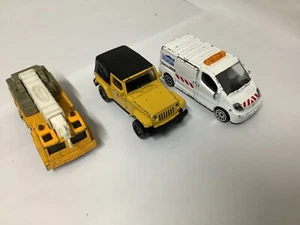 Vintage Retro, Matchbox/Majorette Joblot x3 Jeep 4x4 Traffic Van Crane (h) (B) - Picture 1 of 3