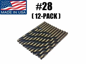 (12-PACK) Number #28 39210 Norseman Viking USA Drill Bit Super Premium Jobber - Picture 1 of 5