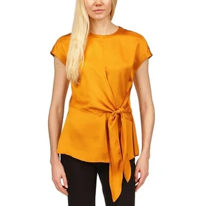 Michael Michael Kors Women's Wrap Top Marigold Satin B4HP - Picture 1 of 16