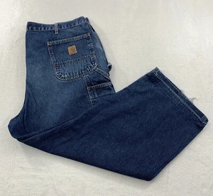 Pantalones de mezclilla azul con dobladillo Carhartt para hombre lavado medio B13 HDK - Imagen 1 de 14