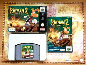 RAYMAN 2 THE GREAT ESCAPE COMPLET BOÎTE NOTICE POSTER NINTENDO 64 N64 PAL EUR II - Imagen 1 de 15