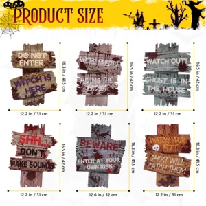 6pcs Halloween Yard Sign with 12pcs Stakes Outdoor Lawn Decorations Party Supply - Picture 1 of 10