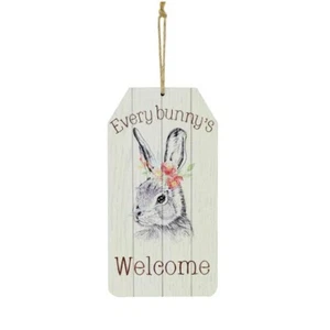 Ashland Brand 9.5" Easter Bunny Wall Decor "Every bunny's Welcome" - Picture 1 of 3