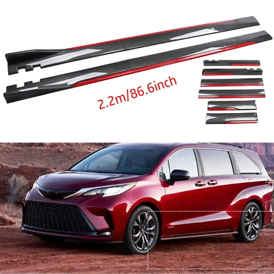 Carbon Fiber Look 86.6" Side Skirt Extension Spoiler Splitter For Toyota Sienna Foto 1 de 4