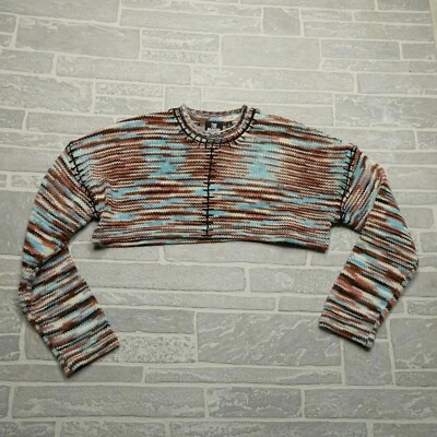The Ragged Priest Sweater Top Womens Small Ultra Crop Long Sleeve Cable Knit - Image 1 of 4