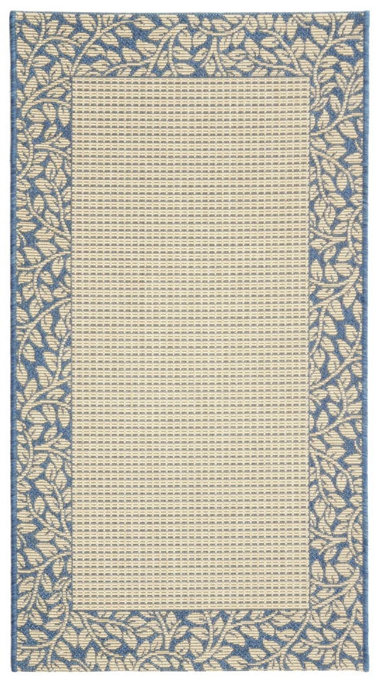 Safavieh Courtyard Natural/ Blue Indoor/ Outdoor Rug - 2'7" x 5'