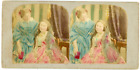 Stro, portrait de deux jeunes filles  Vintage stereo card -  Tirage albumin