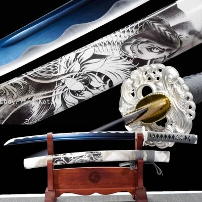 Espada japonesa Wakizashi Samurai Katana afilada 1090 hoja de acero al carbono espiga completa Foto 1 de 4