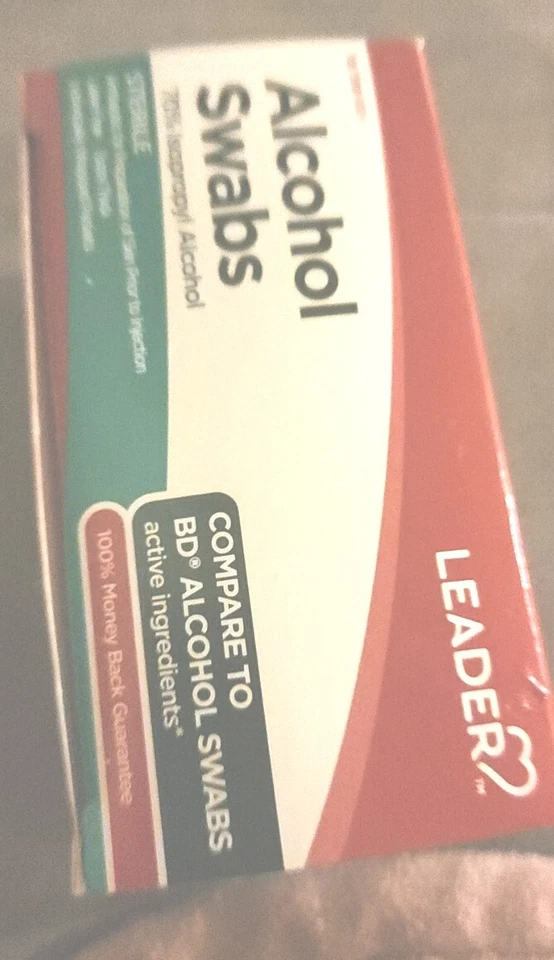 Leader Alcohol Swabs 70 Percent Isopropyl Sterile 100ct 096295127683ws